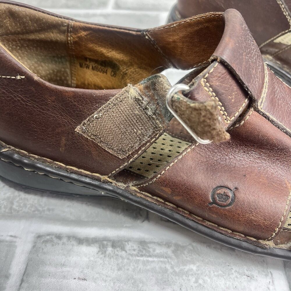 Born Fisherman Men’s Size 11 Brown Leather Closed Toe Vintage Boat Sandals - Picture 8 of 11